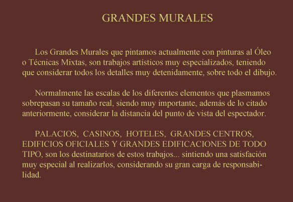 GRANDES MURALES - Palacios, casinos, hoteles, grandes centros, edificios sociales y grandes edificaciones